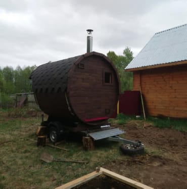 Монтаж бани-бочки №413 от 23.04.2021 в Кирове